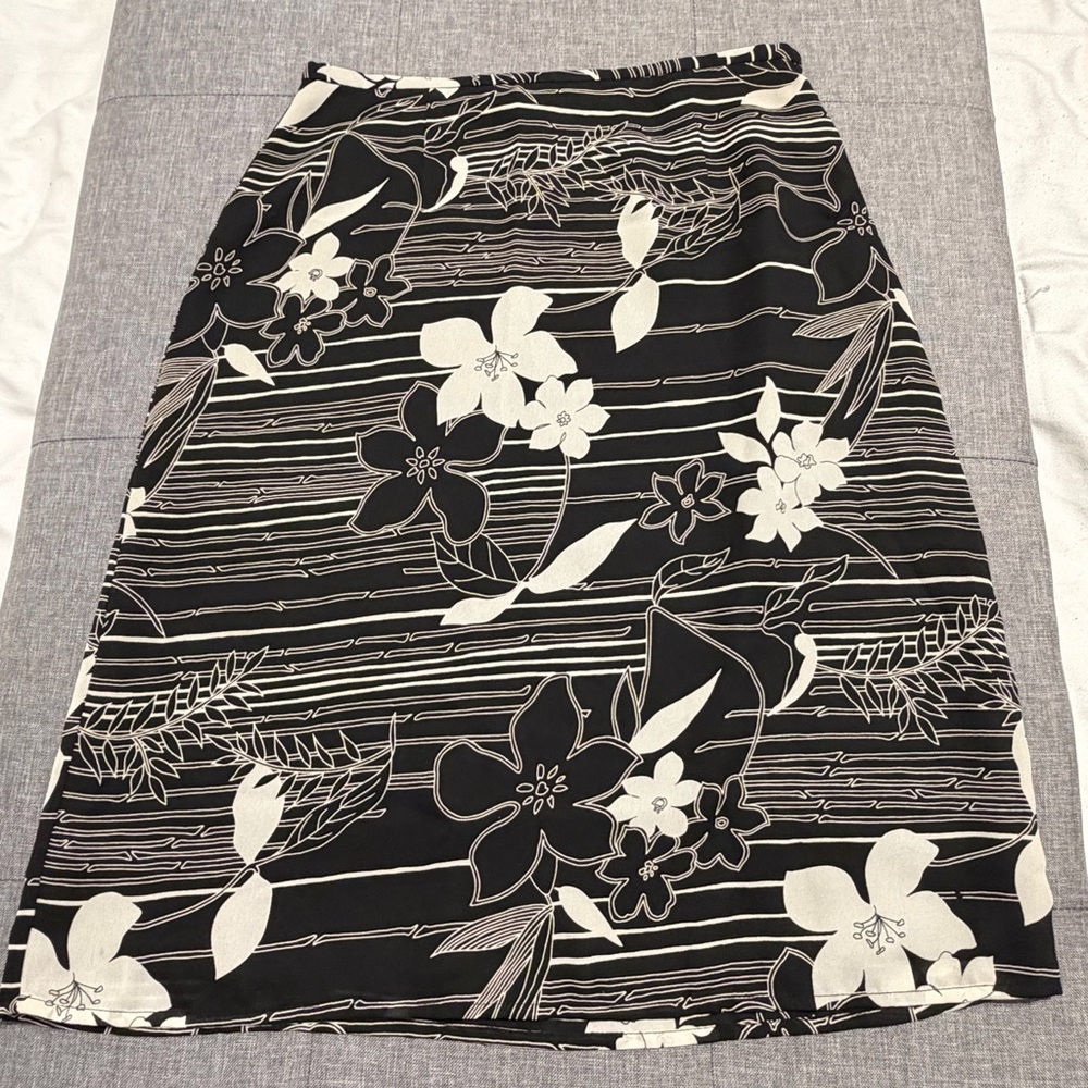 Style & Co. Black and White Floral Skirt